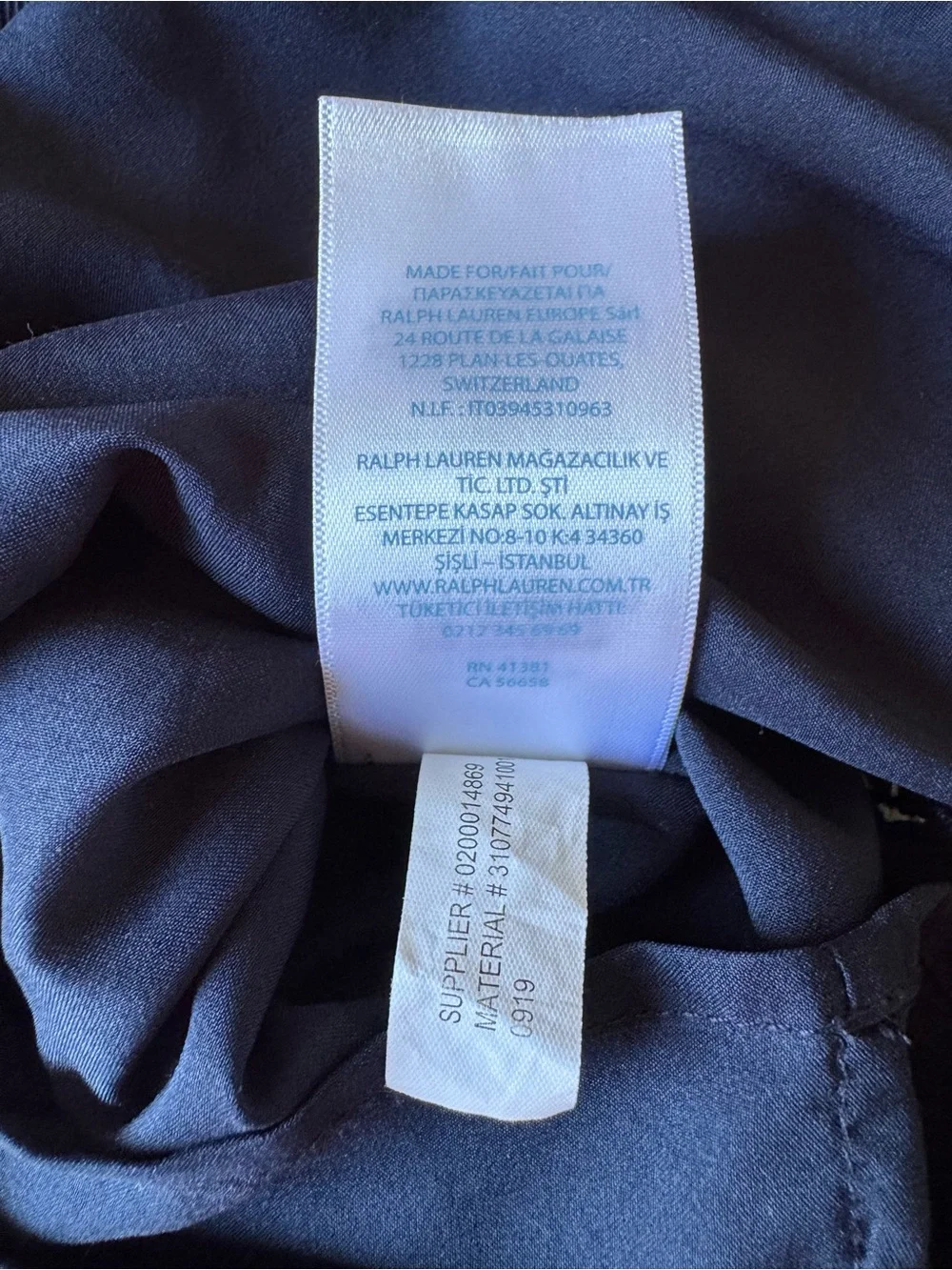 Ralph Lauren Navy Anchor Dress Baby Girl Size 9 Months